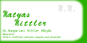 matyas mittler business card